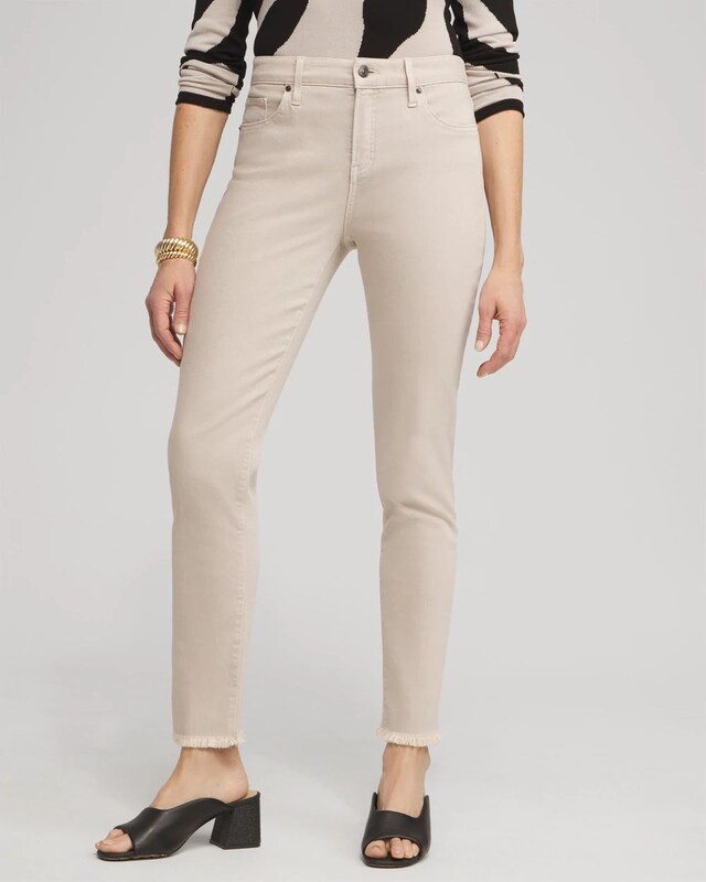 Girlfriend Fray Hem Ankle Jeans - image 1